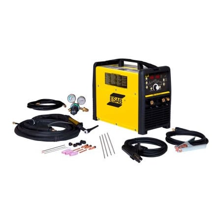 Esab Welding & Cutting ESABÂ ET186i AC/DC TIG/STICK Welder Package, 208/230V, 200A, Single Phase, 13' Cable, Yellow W1006301